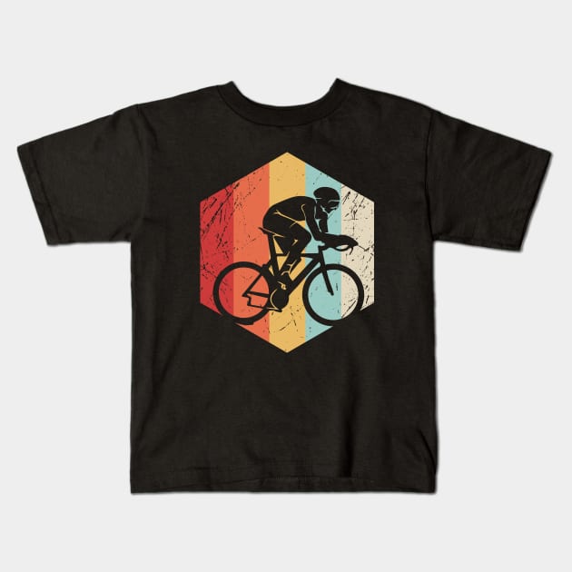 Cycling Retro Distressed Kids T-Shirt by sunima